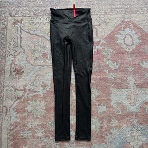 Spanx Black High-Waisted Leather Leggings
